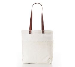 Market Tote Bag with Leather Straps