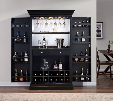 Melinda 43 Bar Cabinet Black Pottery Barn