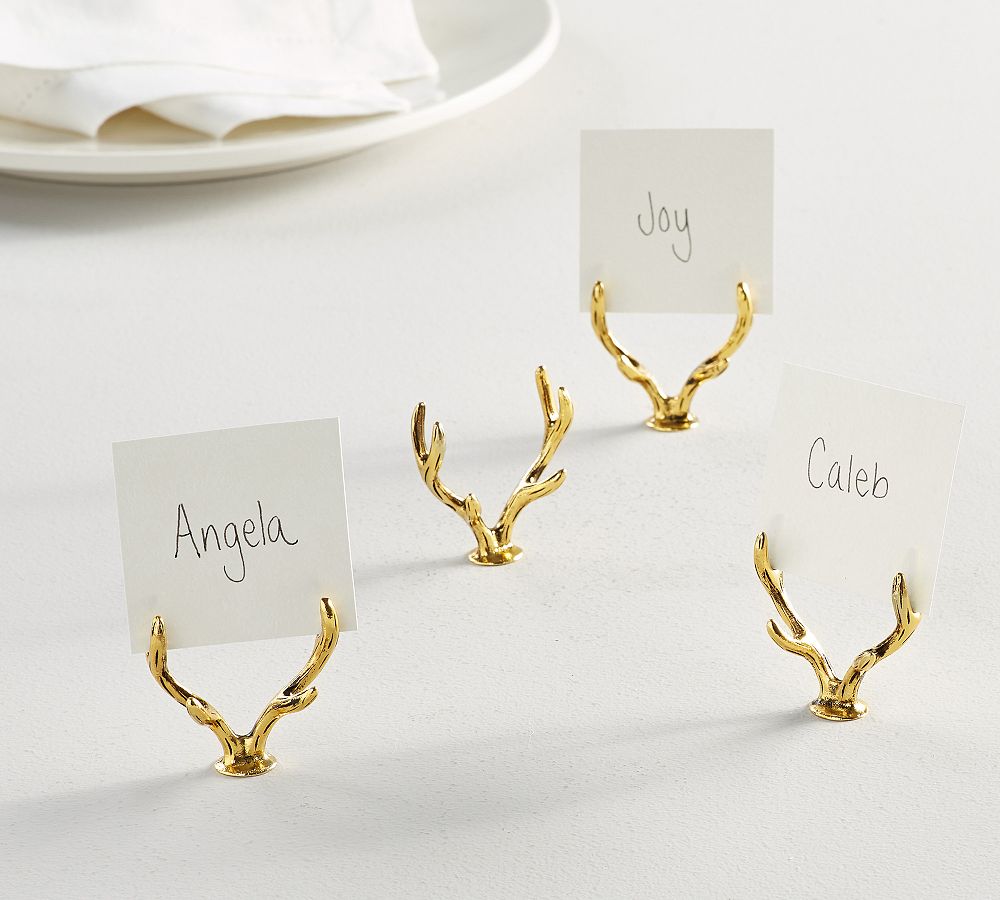 Gold Antler Place Card Holders, Set of 4