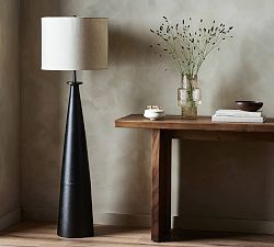 Fairley Metal Floor Lamp with Linen Drum Shade (60&quot;)