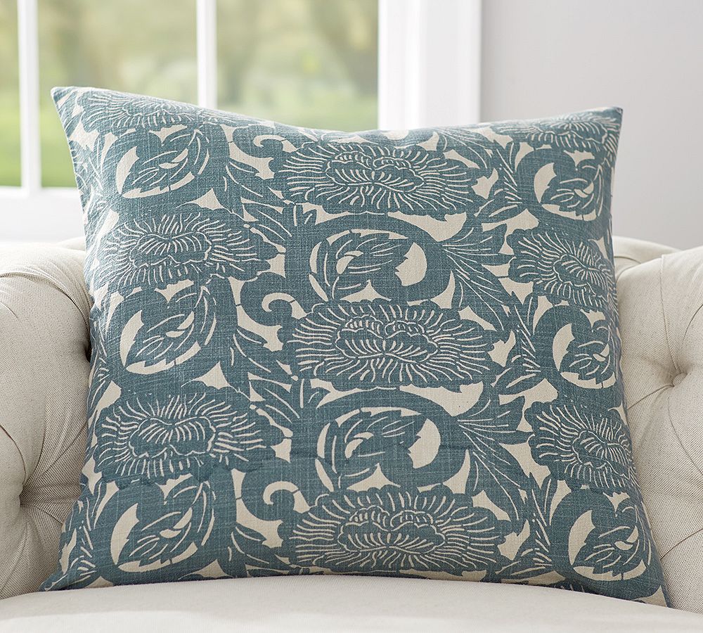 Shibori Floral Print Pillow Cover