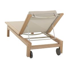 Tropez Faux Teak Single Chaise Lounge, Dune