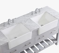 Adalina 60&quot; Marble Top Double Sink Vanity