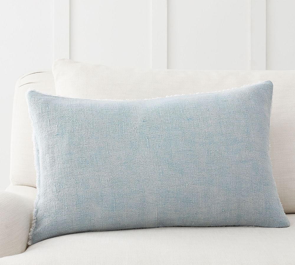 Chambray Linen Sherpa Back Lumbar Pillow Cover