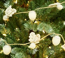 Ivory &amp; Silver Felt Acorn Garland
