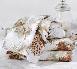Snow Pine Bird Bath Towel