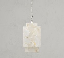 Beatrice Alabaster Cube Pendant (9&quot;)