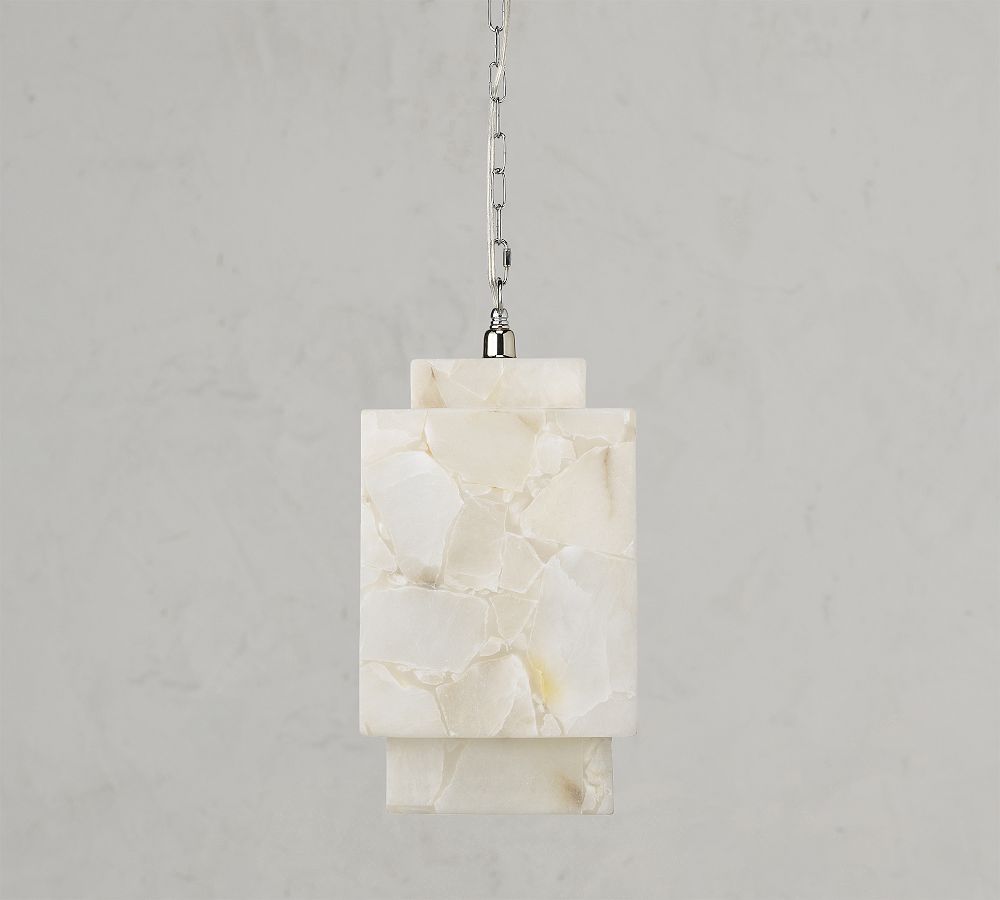 Beatrice Alabaster Cube Pendant (9&quot;)
