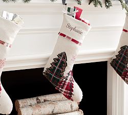 Plaid Christmas Tree Nostalgic Stocking