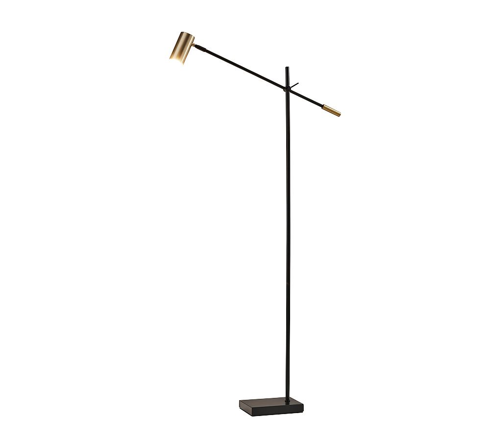 Collette 58'' Adjustable Black & Antique Brass LED Task Floor Lamp