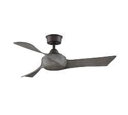 Wrap 44" Indoor/Outdoor Ceiling Fan, Matte Greige With Weathered Wood Blades
