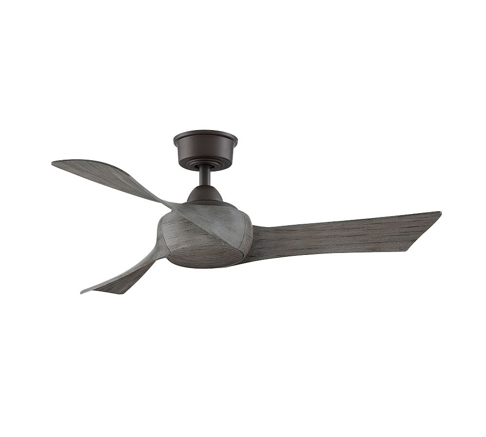 Wrap 44" Indoor/Outdoor Ceiling Fan, Matte Greige With Weathered Wood Blades