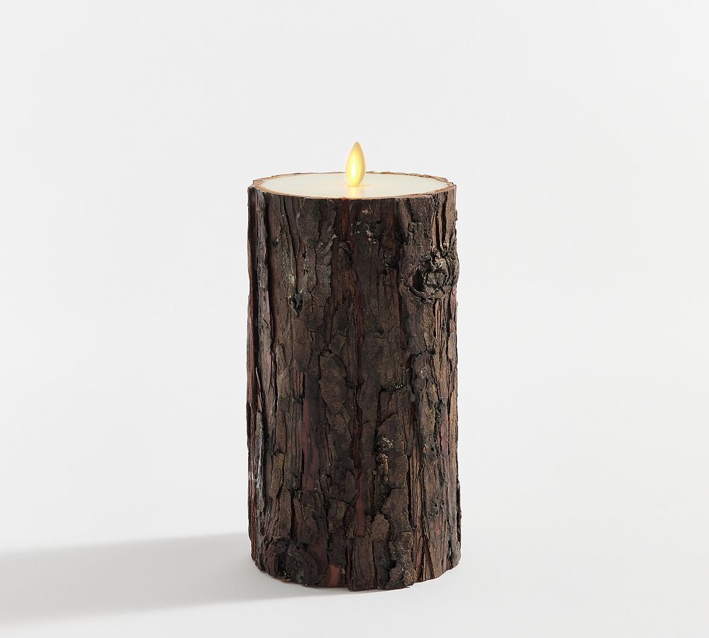 Premium Flickering Flameless Candle - Brown Bark