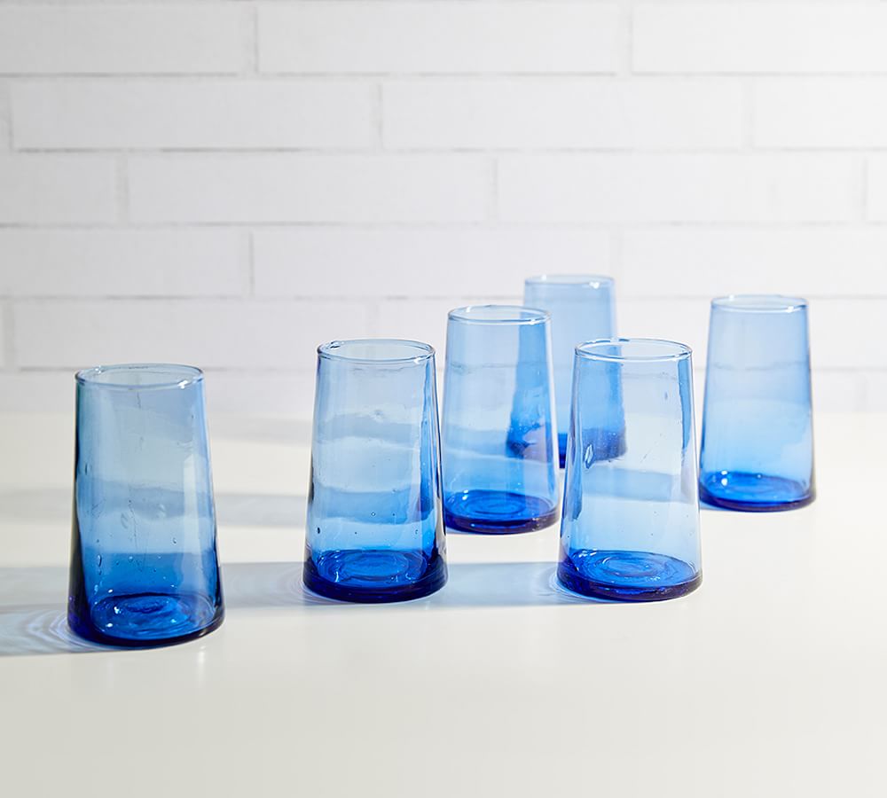 Recycled Blue Glass Set - 12 ounce
