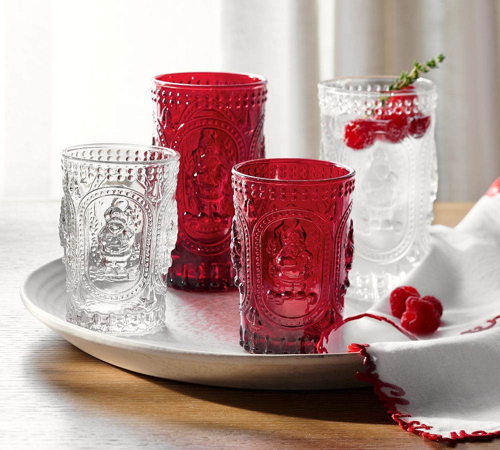 Santa Embossed Cocktail Glasses