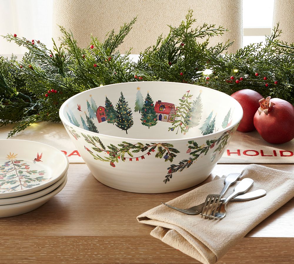 Christmas in the Country Stoneware Serving Bowl