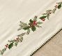 Holly Embroidered Cotton/Linen Table Runner