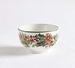 Holly Berry Stoneware Cereal Bowls - Set of 4