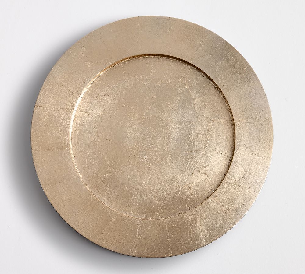 Gold Leaf Charger Plates Set of 4
