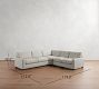 PB Comfort Modern Square Arm 3-Piece L-Shaped Wedge Sleeper Sectional (119&quot;)