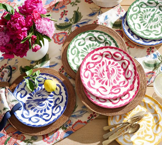 Puebla Outdoor Melamine Salad Plates - Set of 4