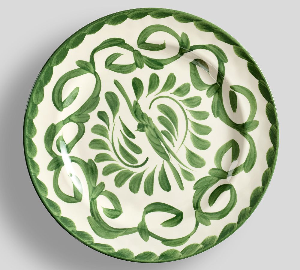 Puebla Outdoor Melamine Dinner Plates - Green