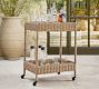 Huntington Wicker Outdoor Rolling Bar Cart (26&quot;)