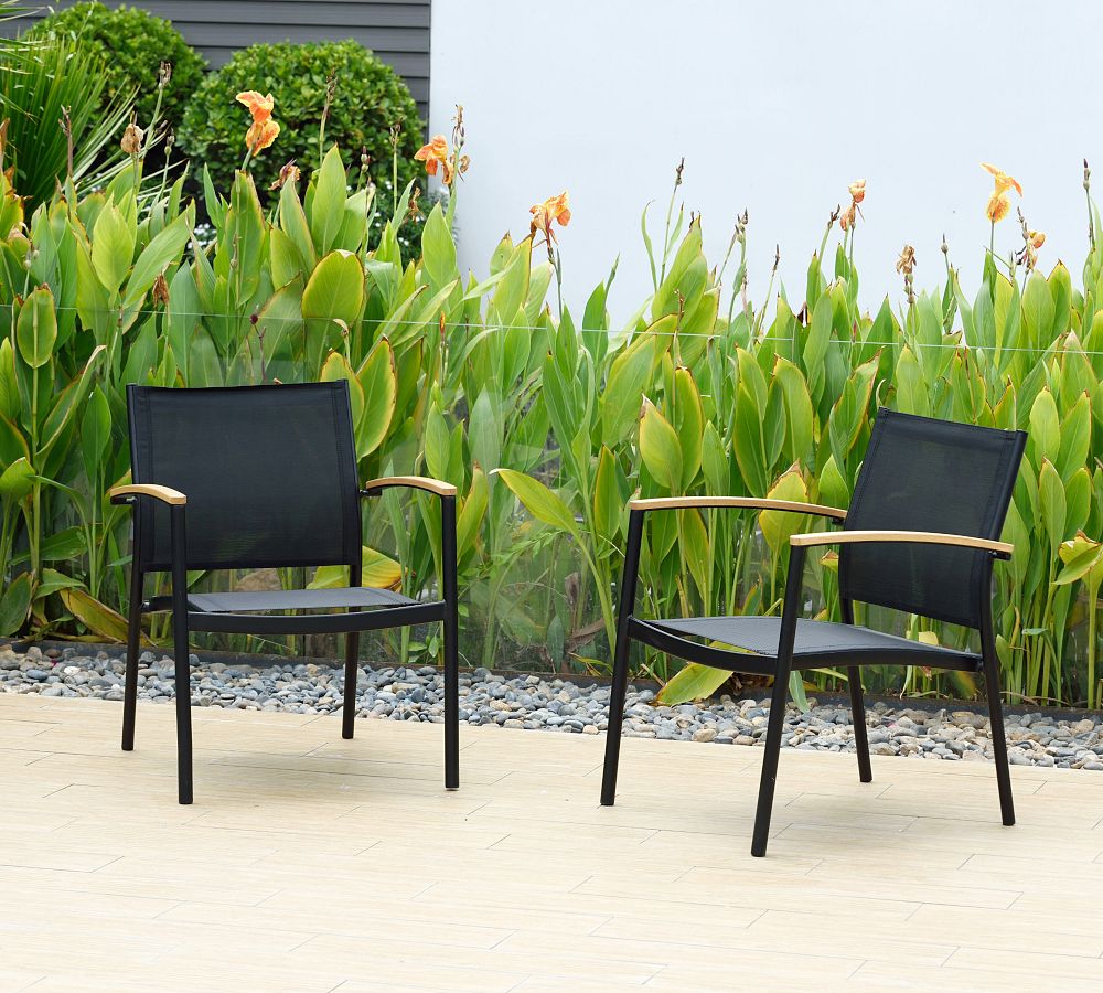 Santa Ana Mesh Outdoor Lounge Chair, Set of 2