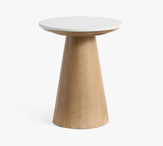 Ansel Round Quartz Side Table (18")