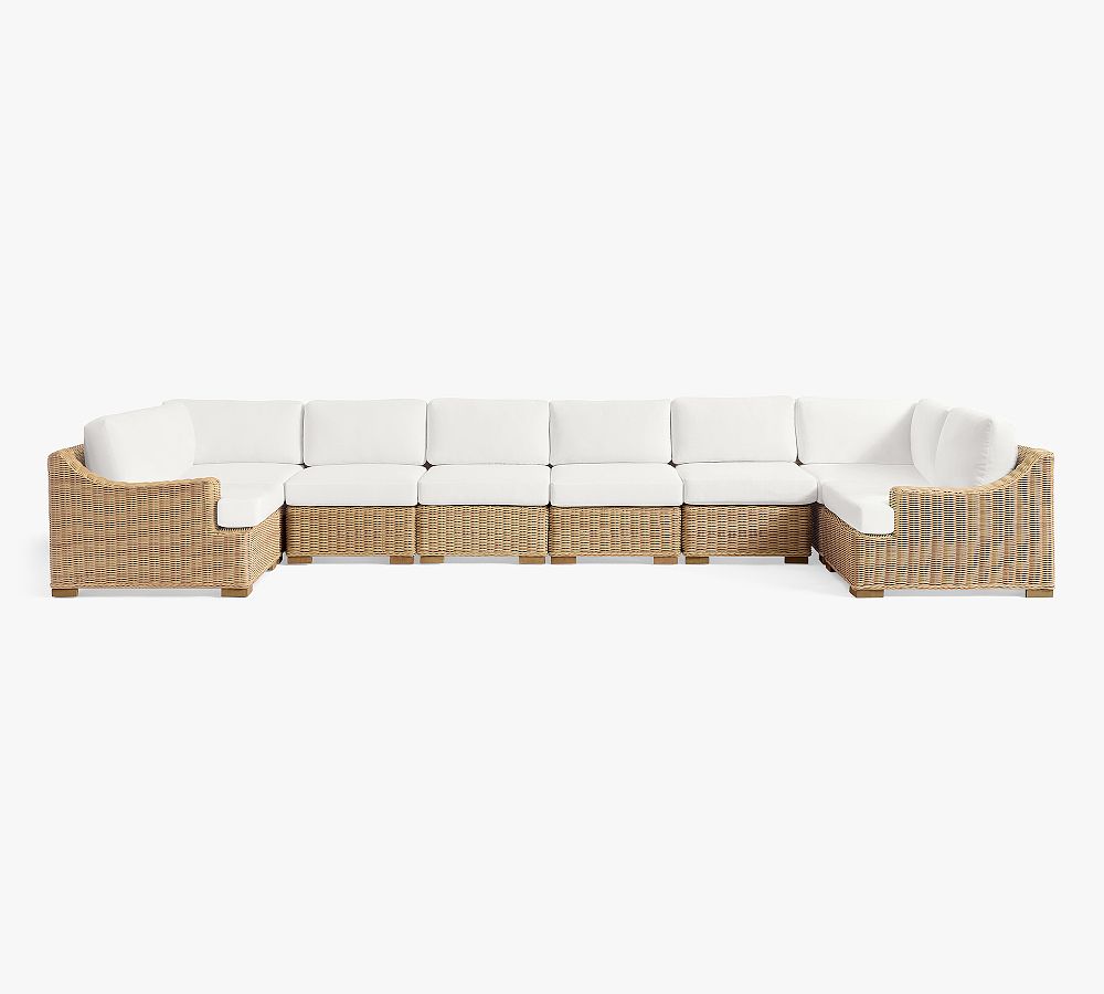 Huntington Wicker Slope Arm  8-Piece U-Shaped Outdoor Sectional (100&quot;)