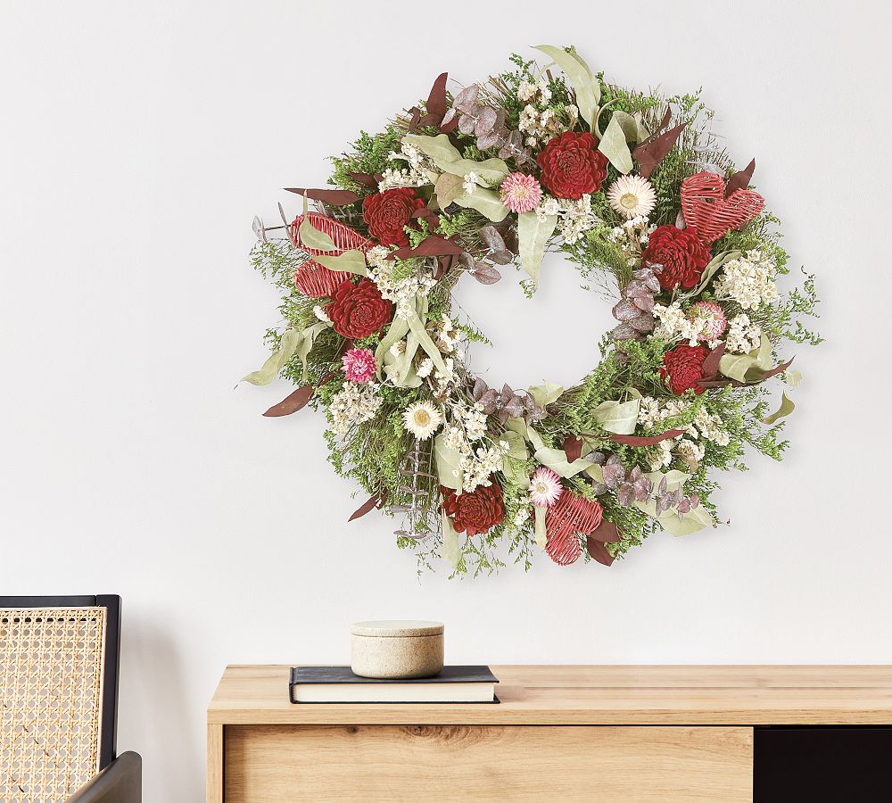Handcrafted Blossoming Heart Wreath