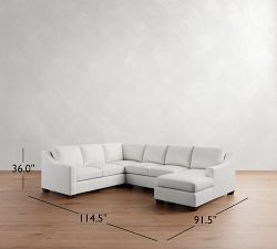York Slope Arm 4-Piece Chaise Sectional  (115&quot;)