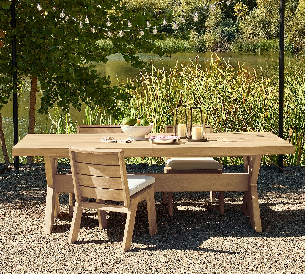 Modern Farmhouse Rectangular Extending Outdoor Dining Table (94&quot;-112&quot;)