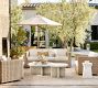 Cayman Concrete &amp; Eucalyptus Round Outdoor Nesting Coffee Table