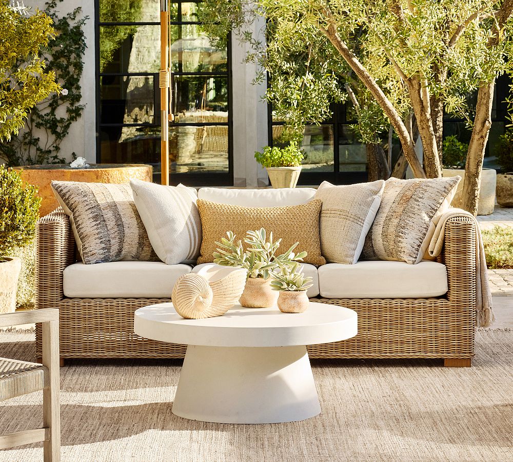 Huntington Wicker Square Arm Outdoor Sofa (81&quot;)
