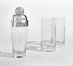 Figural Golf Cocktail Shaker &amp; Highball Glasses