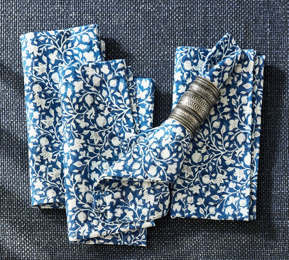 Hanukkah Botanical Organic Cotton Napkins - Set of 4