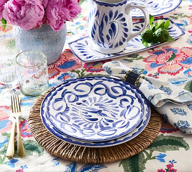 Puebla Porcelain Salad Plates - Blue