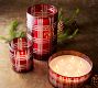 Stewart Plaid Cut Glass Hurricane Candleholder