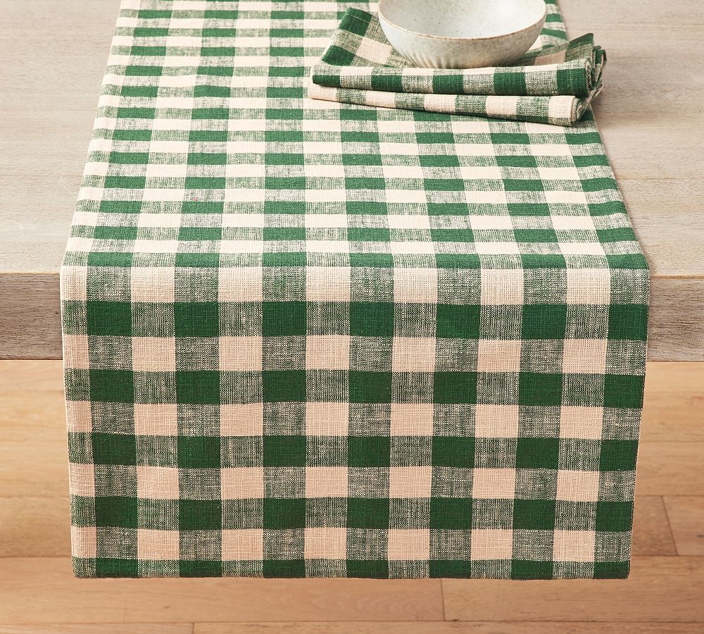 Dalton Check Yarn Dyed Cotton/Linen Table Runner