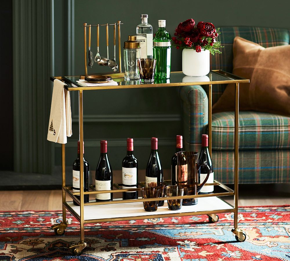 Delaney Marble Bar Cart (33.5&quot;)