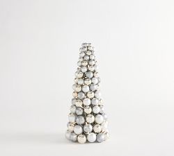 Lit Silver Ornament Tree