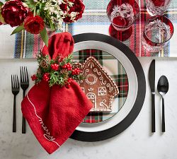 Stewart Plaid Stoneware Salad Plates - Set of 4