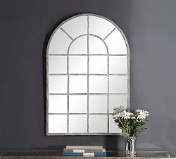 Jaycee Windowpane Arched Wall Mirror