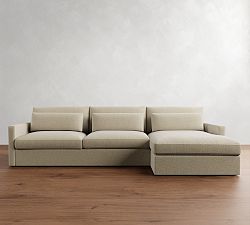 Westwood Slim Arm Deep Seat Chaise Sectional (125&quot; - 143&quot;)