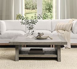 Edin Rectangular Reclaimed Wood Coffee Table with Shelf (50&quot;)