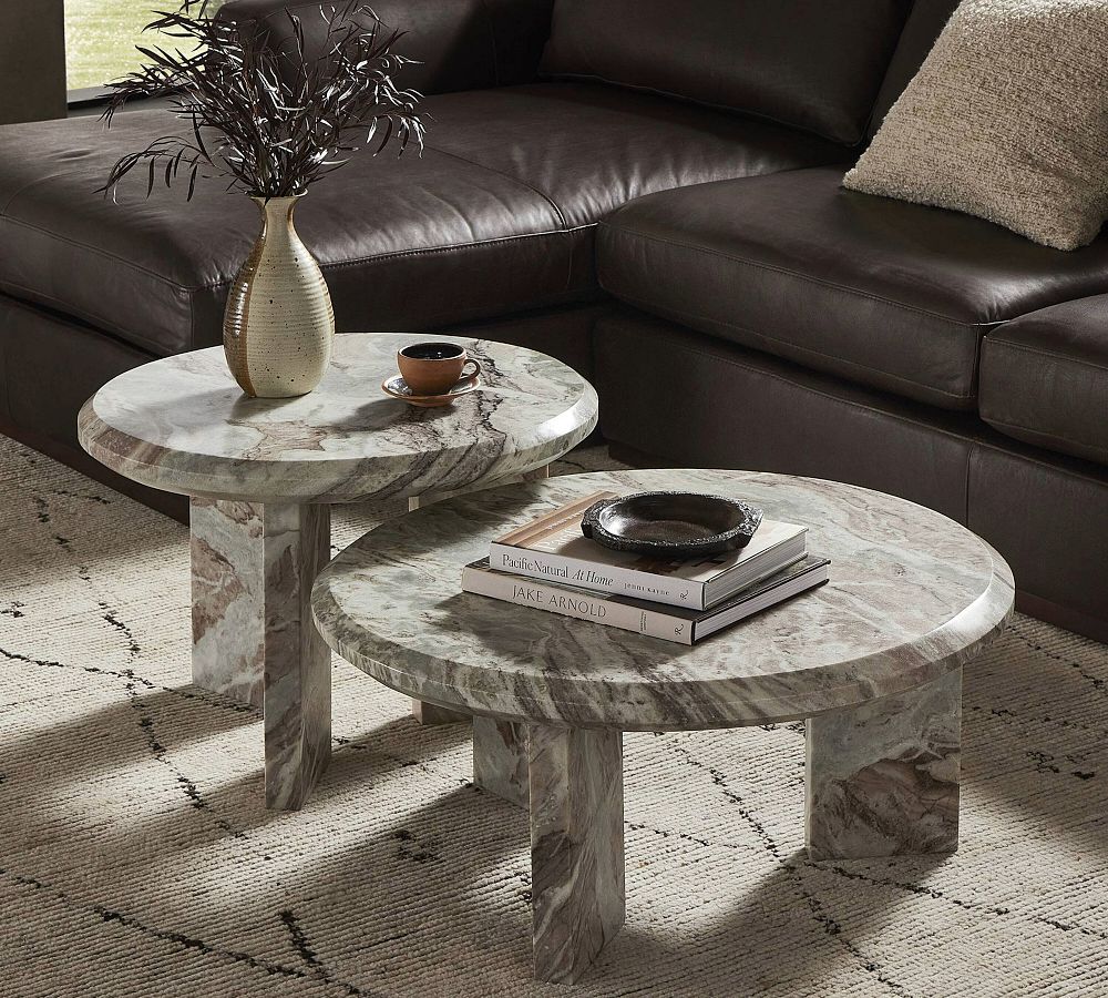 Ansonia Round Marble Nesting Coffee Tables