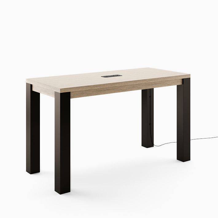 Harlow Bar Height Communal Dining Table with Power Blonde On Oak 72 L x 32 W Pottery Barn