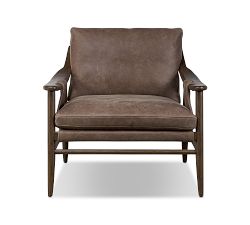 Kimmie Leather Armchair, Brickhouse Black