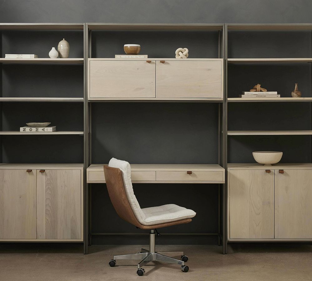 Graham Wall Desk with Bookcase Towers (120&quot;)